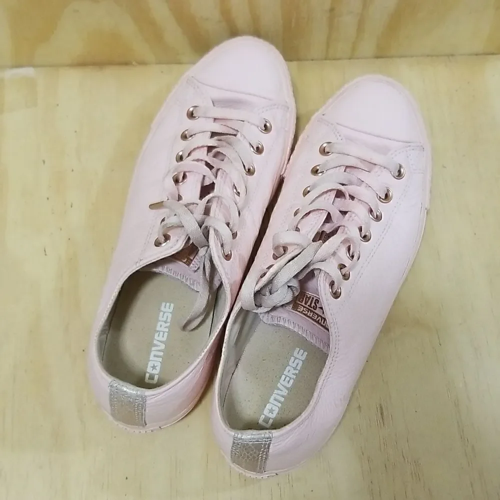 Converse Pink Leather Chuck Taylor Mens sz 9 Wmn's sz 11